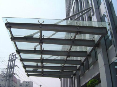 武汉门头钢结构玻璃雨棚